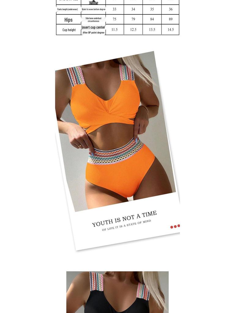 European & American High-End Sexy Tie-Up Bikini Swimsuit for Women