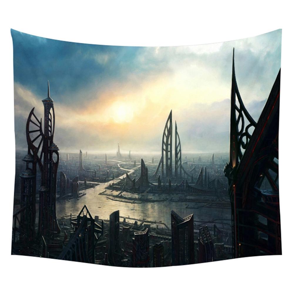 Future Technology Exploration Cartoon Pattern Tapestry Wall Hanging Tapestry for Home Decor