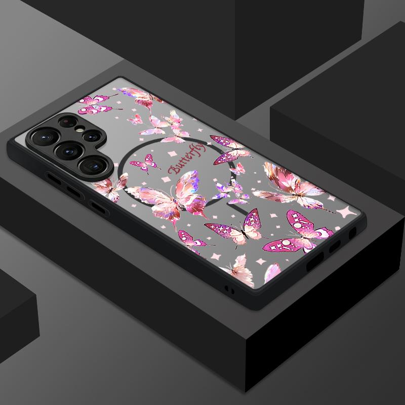 Fantastic Butterfly Print Case For Samsung Galaxy S26 Ultra S25 FE S24 S23 S22 Plus S21 FE Magnetic Slim Hybrid TPU+PC Matte Phone Cover