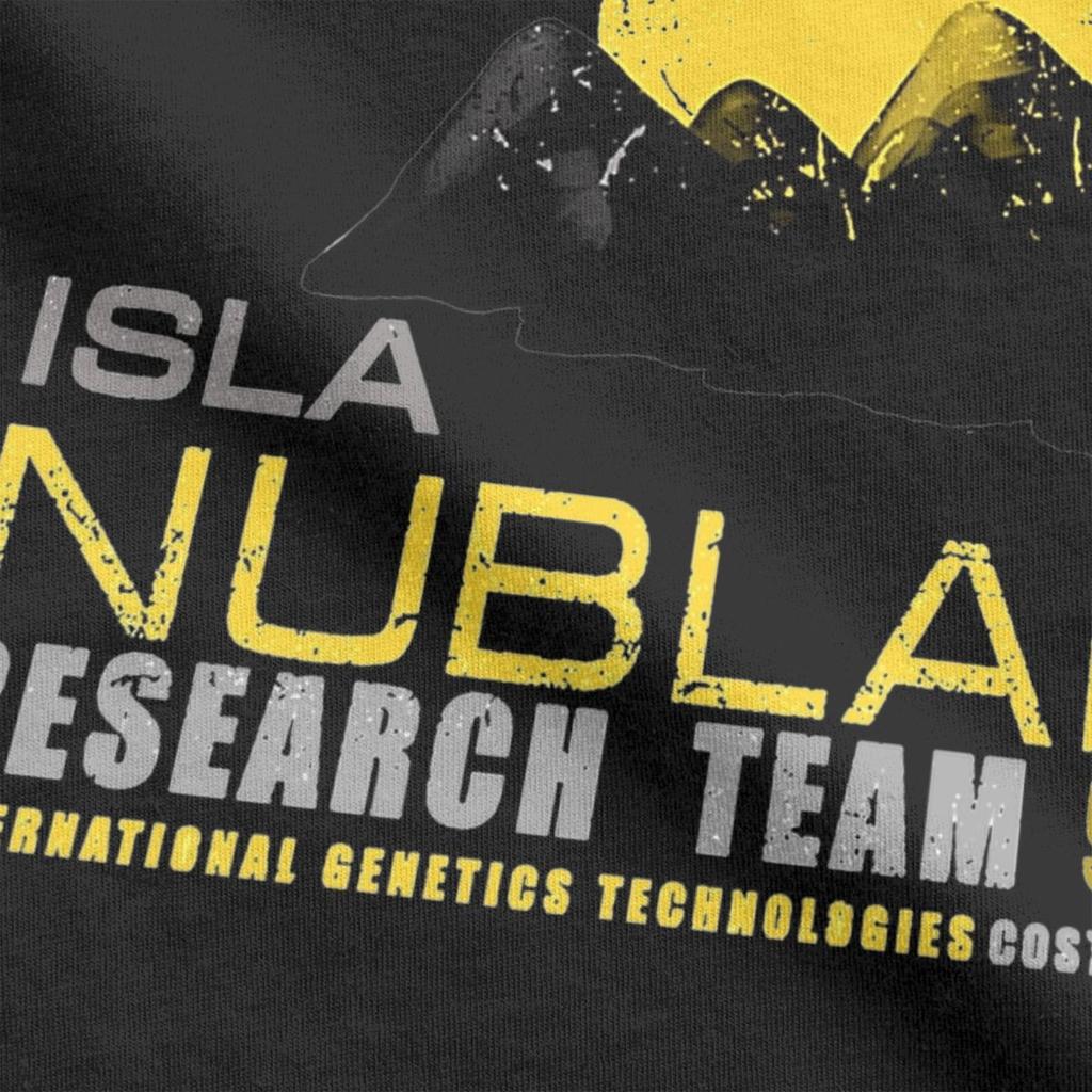 Men T-Shirts Isla Nublar Research Team Vintage 100% Cotton Tees Short Sleeve Jurassics Parks T Shirt Crew Neck Clothes Printed