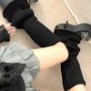 Dicke Wollstrick-Beinstulpen Hot Girl Y2K Herbst Winter Schlaghose Weitbein Slouch Socken Schwarz Weiß