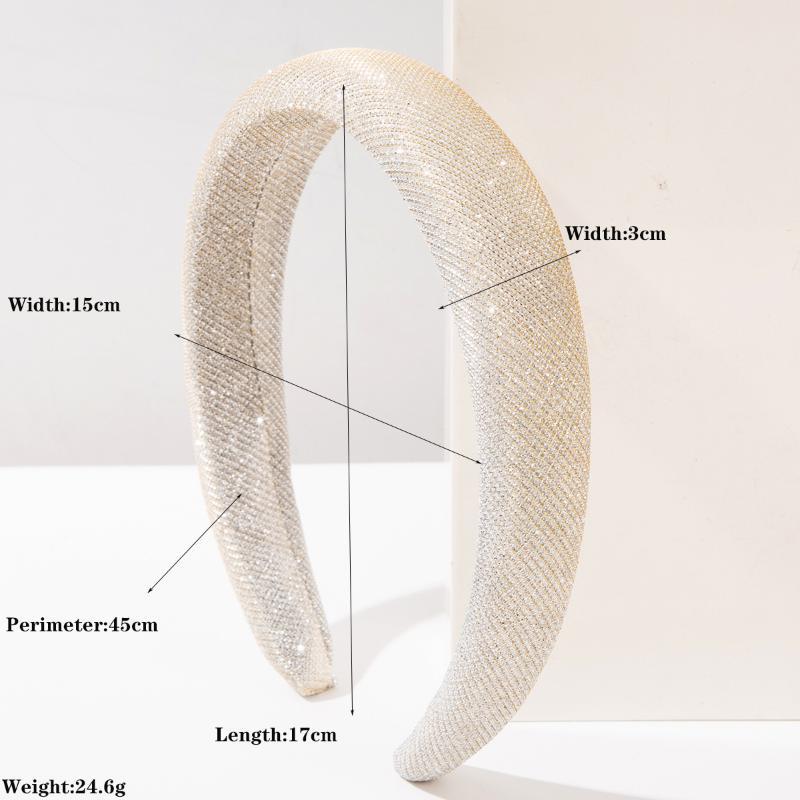 Luxury Sparkling Full Diamond Wide Headband Retro Baroque Style Hair Accessory for Women Evening Party Prom Gown Match