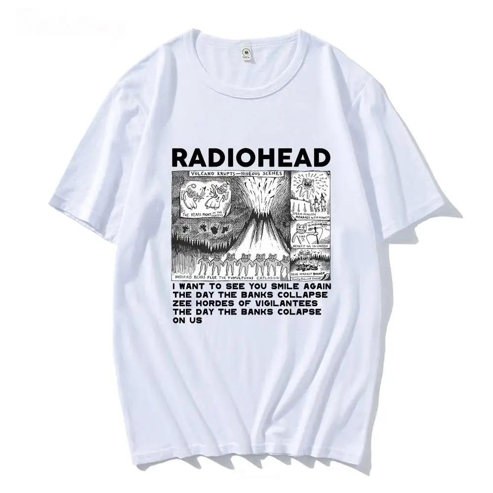 Radiohead Graphic Unisex Print TShirt Hip Hop Rock Band T Shirt Fashion Casual Crew Neck Short Sleeve Plus Size T Shirt Unisex Tee