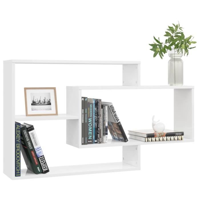 VidaXL Wall Shelves High Gloss White 104x20x58.5 Cm Particleboard