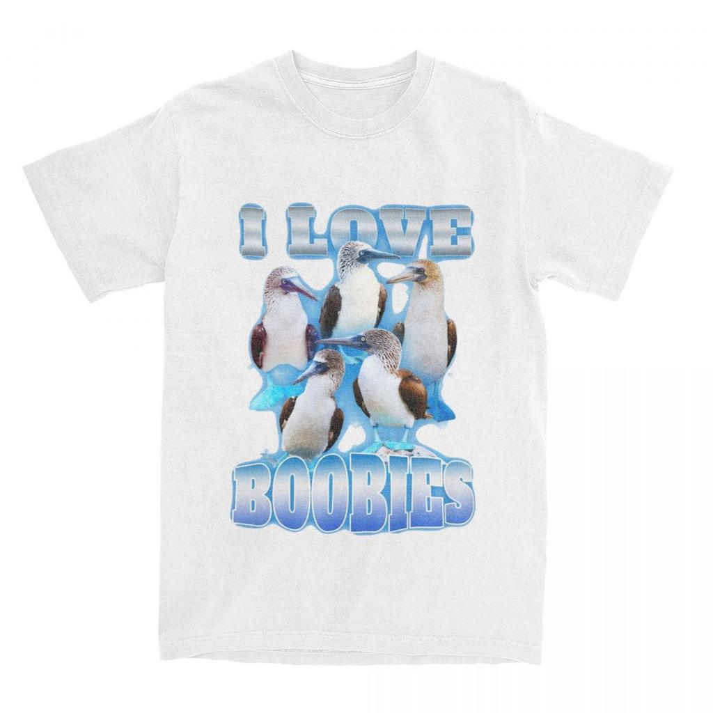 Womens I Love Boobies Bird Meme T Shirt Accessories Funny Boobs Bird Pure Tshirt Clothes Amazing Tee Shirt Women Clothing Y2K