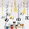 6 Stück/Set Happy Birthday Spiralen Dekoration 21 25 30 40 50 60 70 80 90 Jahre Geburtstagsparty Dekorationen Zubehör