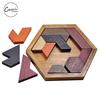 Dětská dřevěná logická hračka Hexagonální geometrické vzdělávací hračky Mentální rozvoj Tangram Jigsaw Board