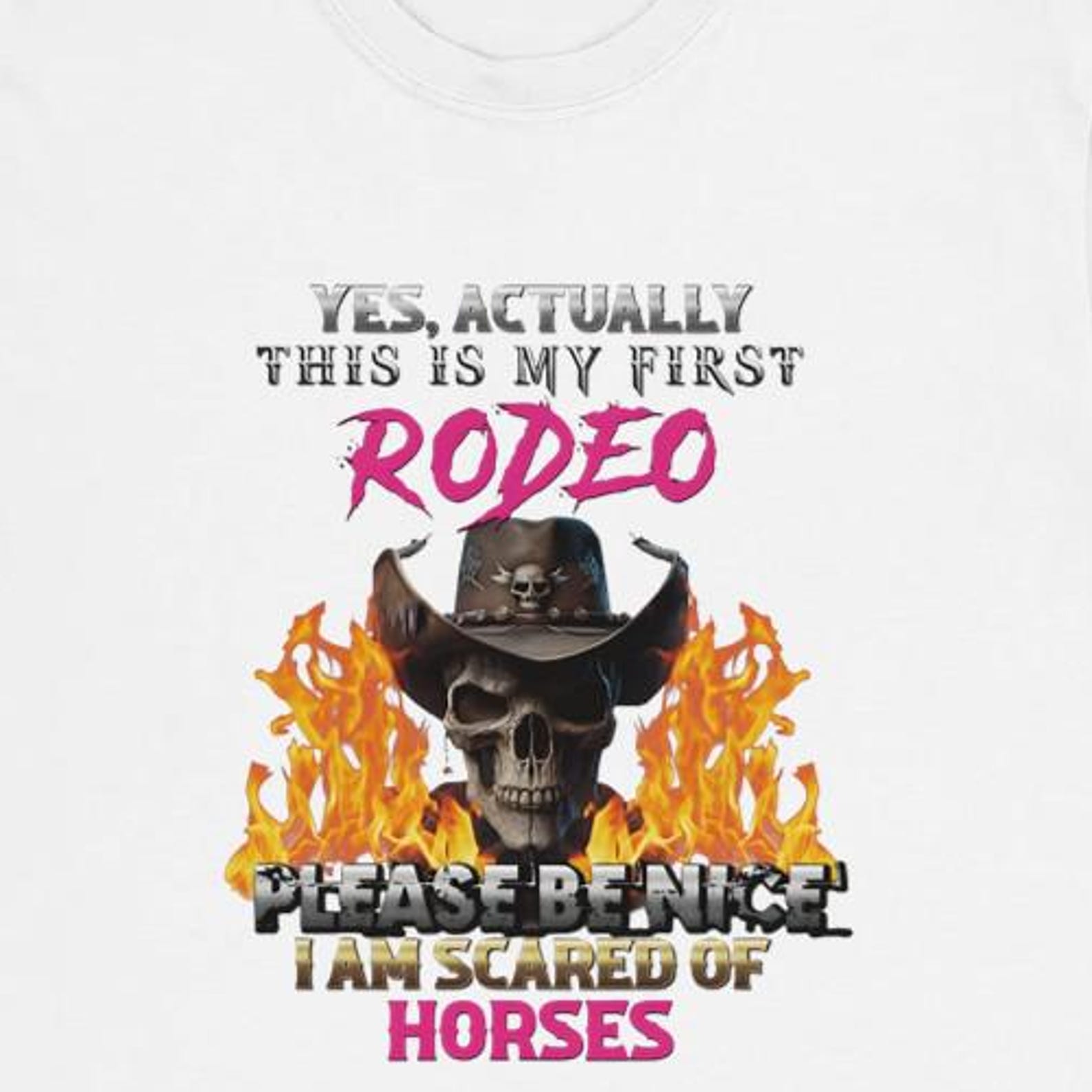 dark humor tee | yes, actually this is my first rodeo | dark humor fans | college style | streetwear | gildan cotton unisex L
