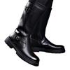 Men's High Tube Leather Equestrian Boots - Winter Long Cowboy Style
