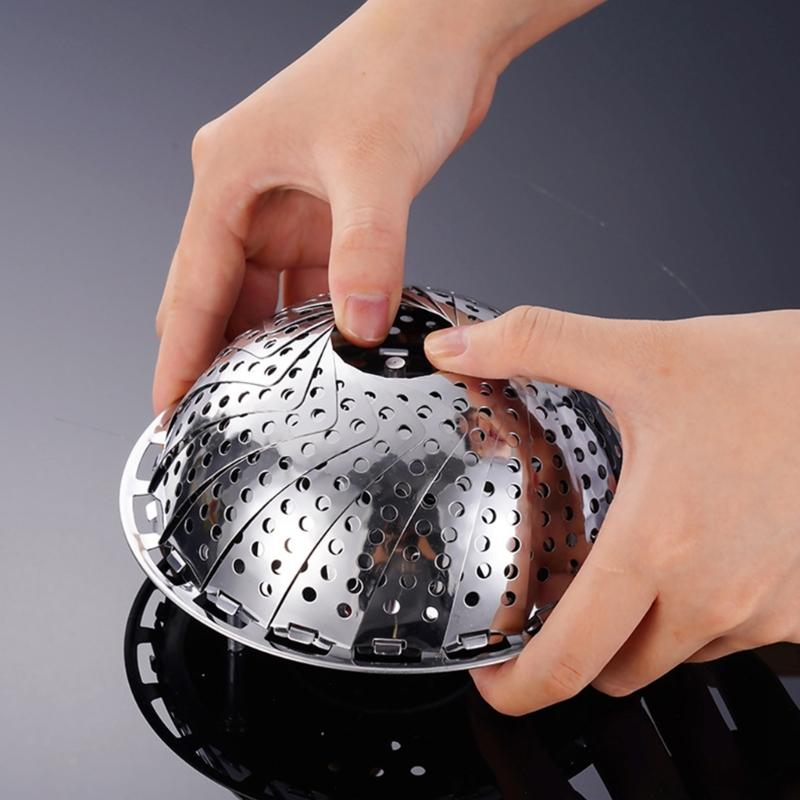 Adjustable Steaming Rack Stainless Steel Tableware Steamers Perfect for Various Food Sizes and Cooking Requirements