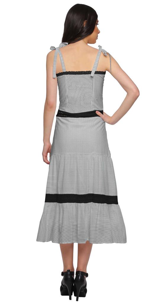 Moomaya Printed Adjustable Shoulder Strap Women Casual Sleeveless Long Dress