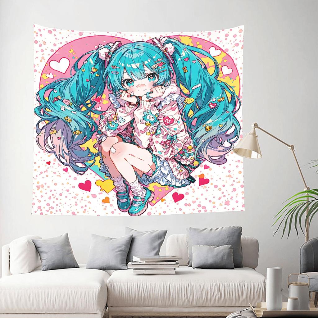 Cutecore Hatsune Miku Tapestry Room decoration Home Decoration Tapestry Decor Accessories Cute Room Decor