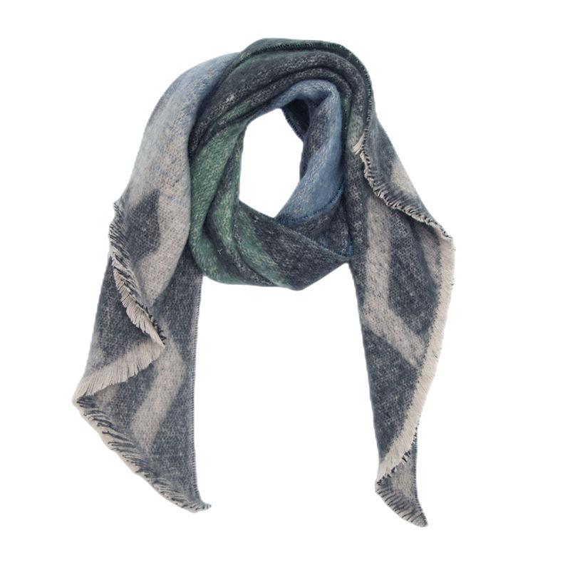 Diagonal Scarf Fashion Women Shawl Yarn Rhombus Shawl Circle Keep Warm