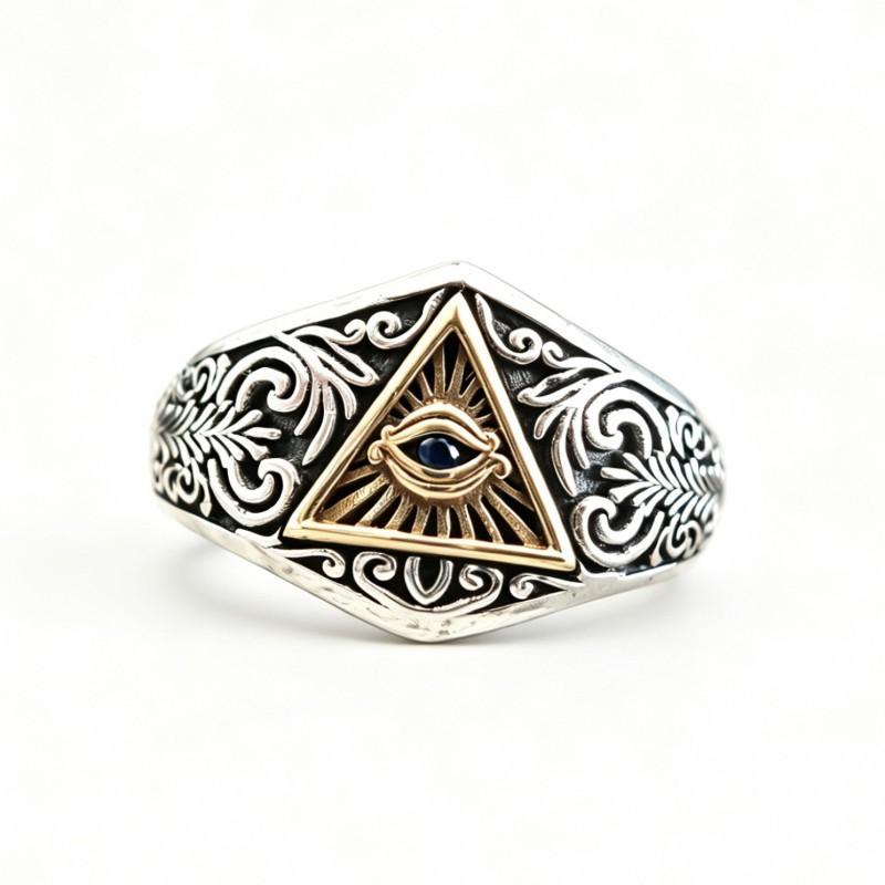 Adjustable Open Ring With Ancient Egyptian Eye Of Horus Motif Retro Vintage Bohemian Style Unisex Jewelry Men Women