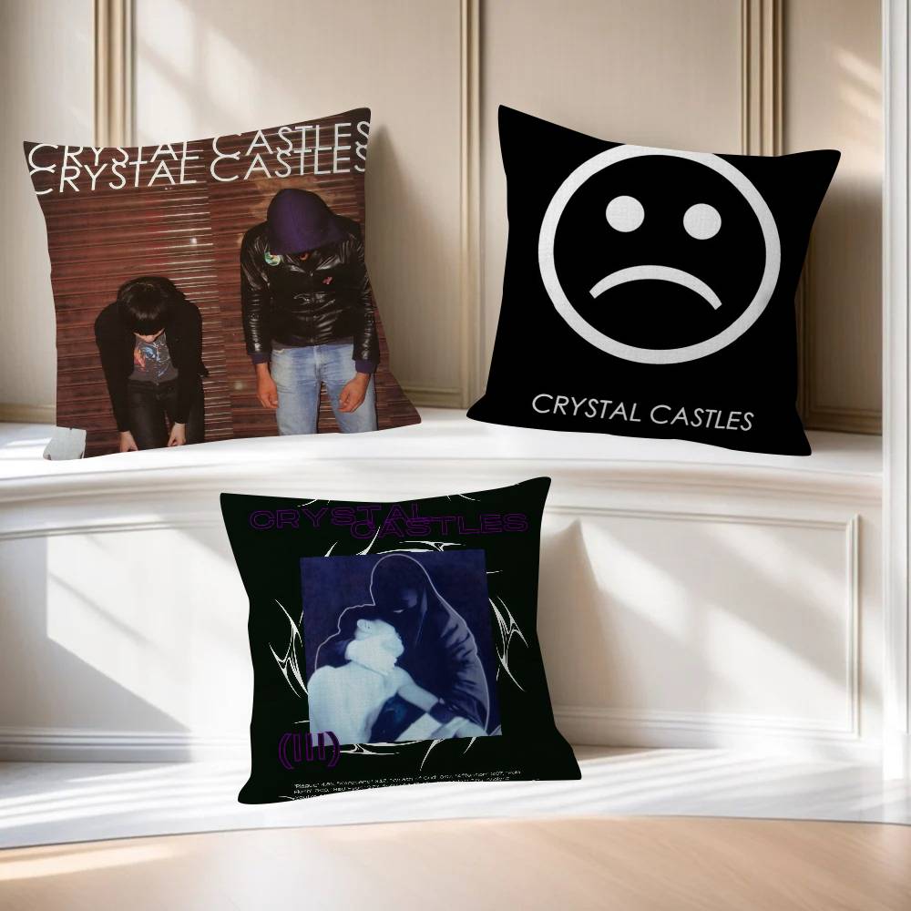 Cushion Cover Car Throw Pillow Case For Sofa Car Christmas Gift Anime Crystal Castles Band