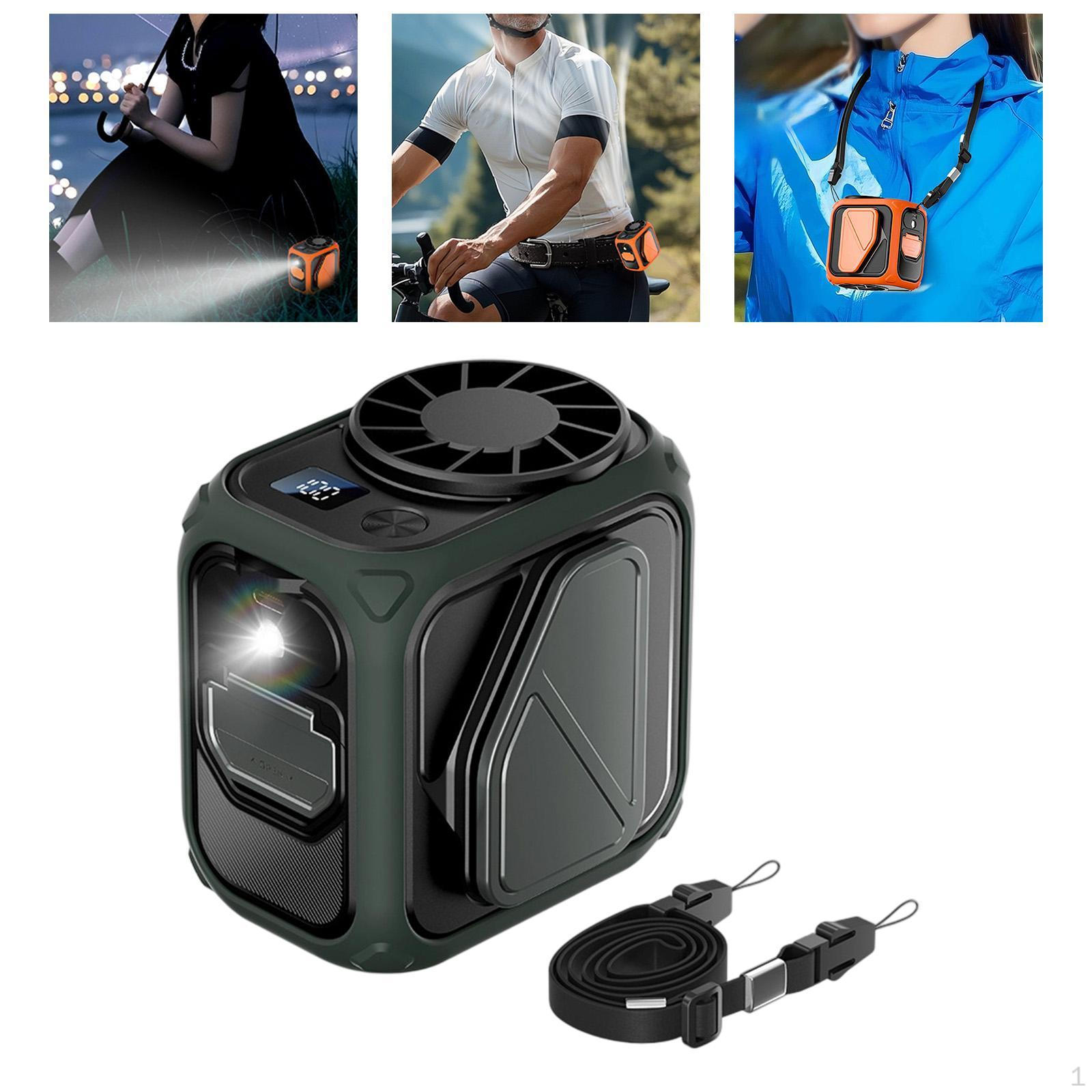 

Outdoor Waist-hanging Fan Multiuse Quiet Clip on for Barbecue Cycling Hiking зелёный