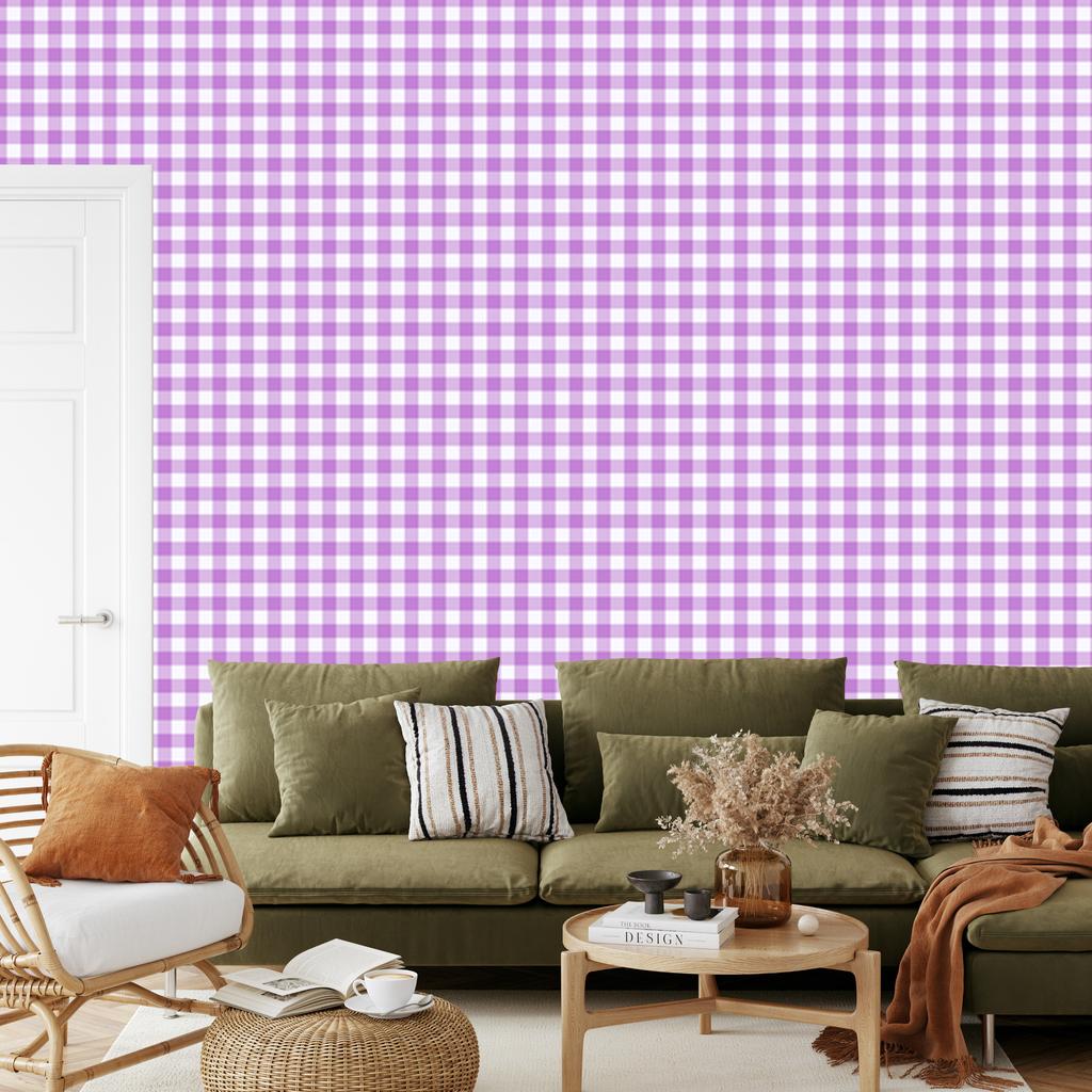 Wallpaper Fabric Pattern Lavender and White, Lavender Background 50x1000