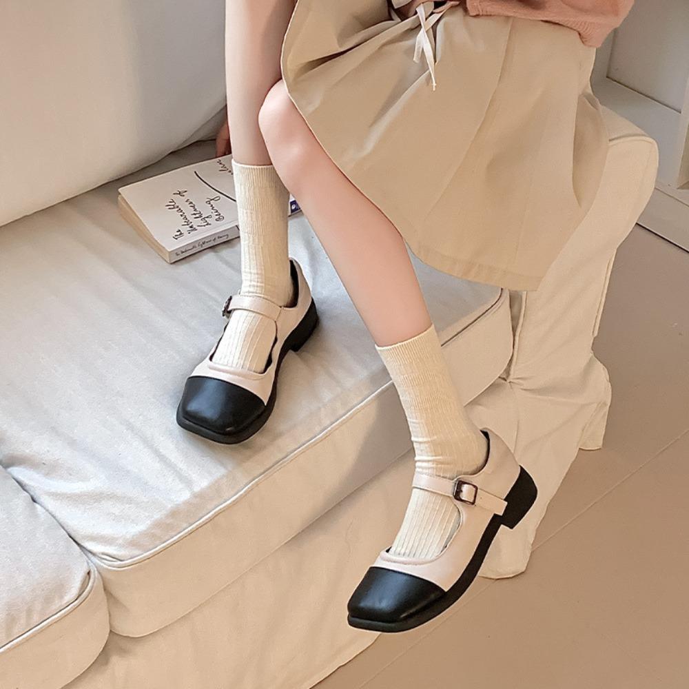 Personality Mid Length Socks Breathable Pile Up Socks New Student Socks