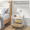 Bedside Table, 2 Drawers, 1 Open Shelf, Raised Pine Legs, 43 X 30 X 49 Cm