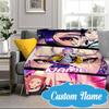 Custom Name Vibrant Anime KPop  Blanket bed sofa Blanket Flannel Blanket for Camping, Hiking, Picnic Essentials,gift for Fan family