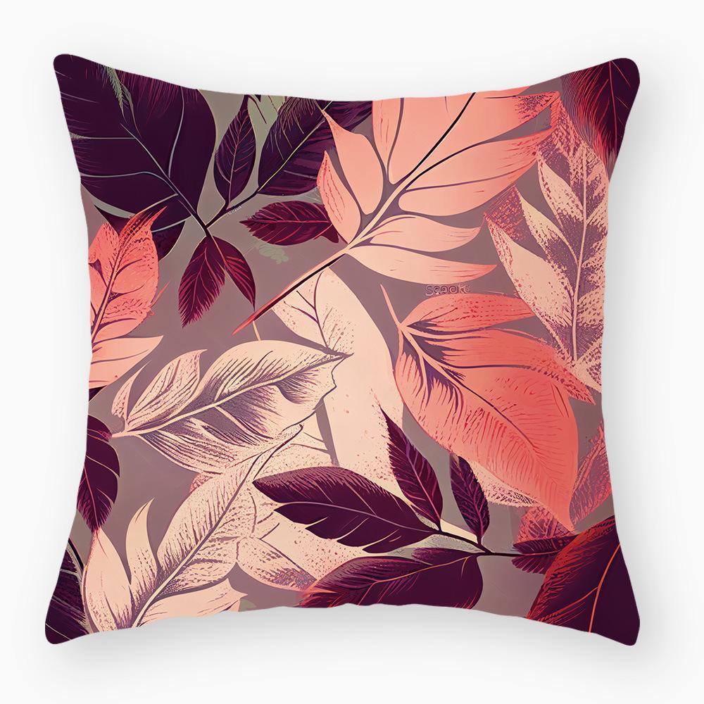 New Flower Pillowcase Super Soft Printed Sofa Pillowcase Bedside Office Waist Cover