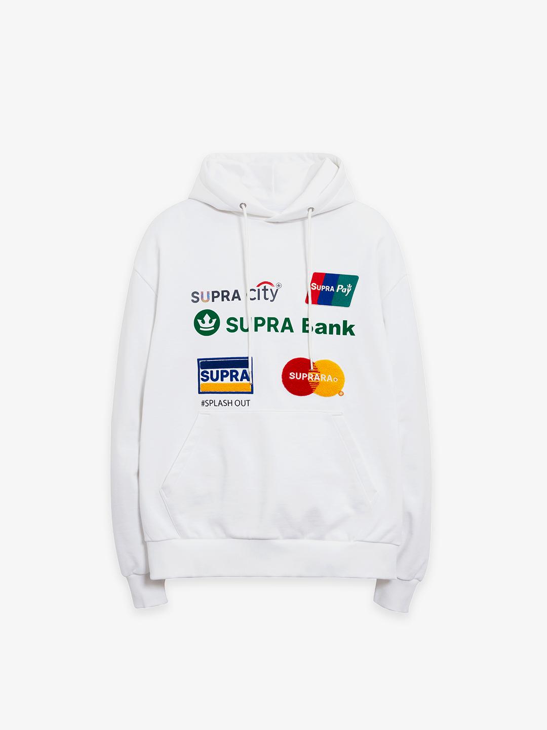 Supra Logo Oversized Embroidered Patch Hoodie Bks/L