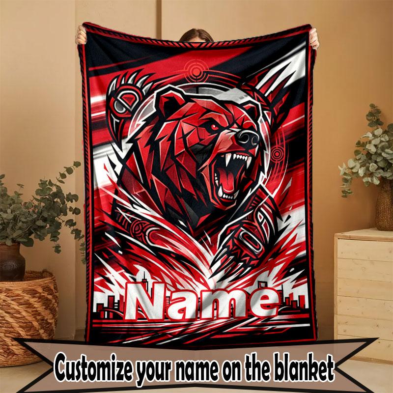 Custom Name Personalized North Sydney Bears Print Blanket, Home Decor, Bedroom, Sofa, Camping, Couch, Gifts for Birthday Christmas