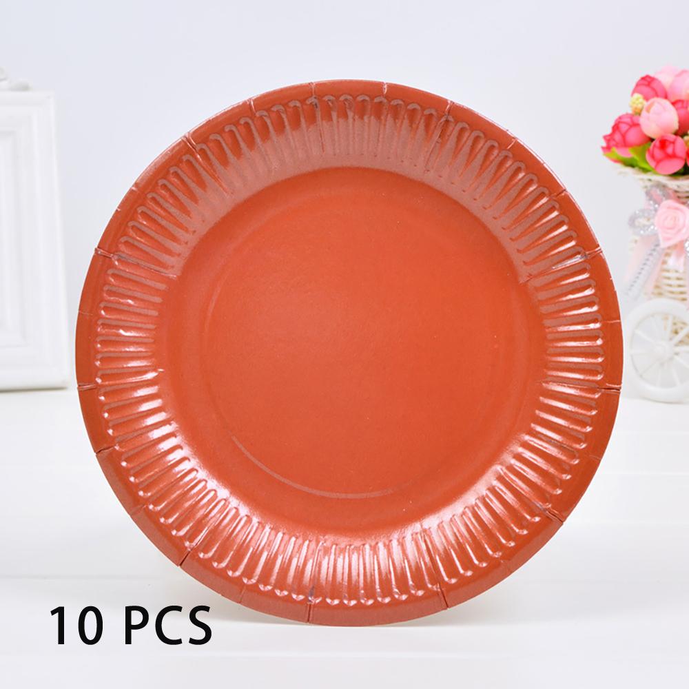 10 PCS Solid Color Disposable Paper Tray Eco-friendly Cardboard Diameter 18cm High quality white cardboard Handmade props