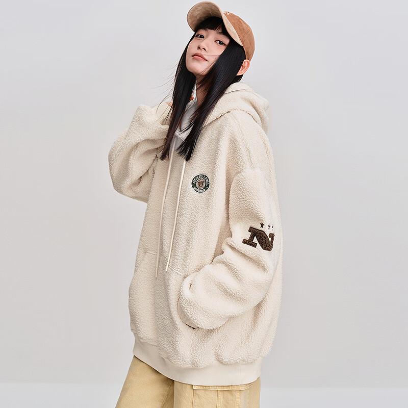 LEDING Oversize Granular Fleece Hooded Sweatshirt