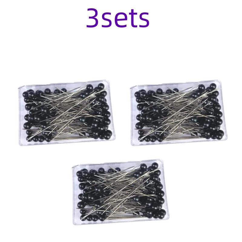 

100 шт. Разноцветные круглые булавки с жемчужной головкой для шитья, иглы для шитья, для рукоделия, для позиционирования, коробка, швейные инструменты
