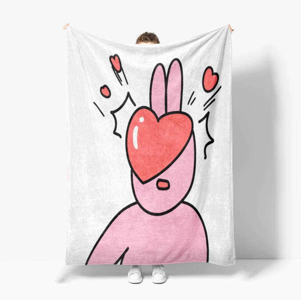 

Cute Pink rabbit Series Blanket Cartoon Print Warm Flannel Soft Comfortable Home Travel Bed Blanket Birthday Couple kids Gift 75x90cm
