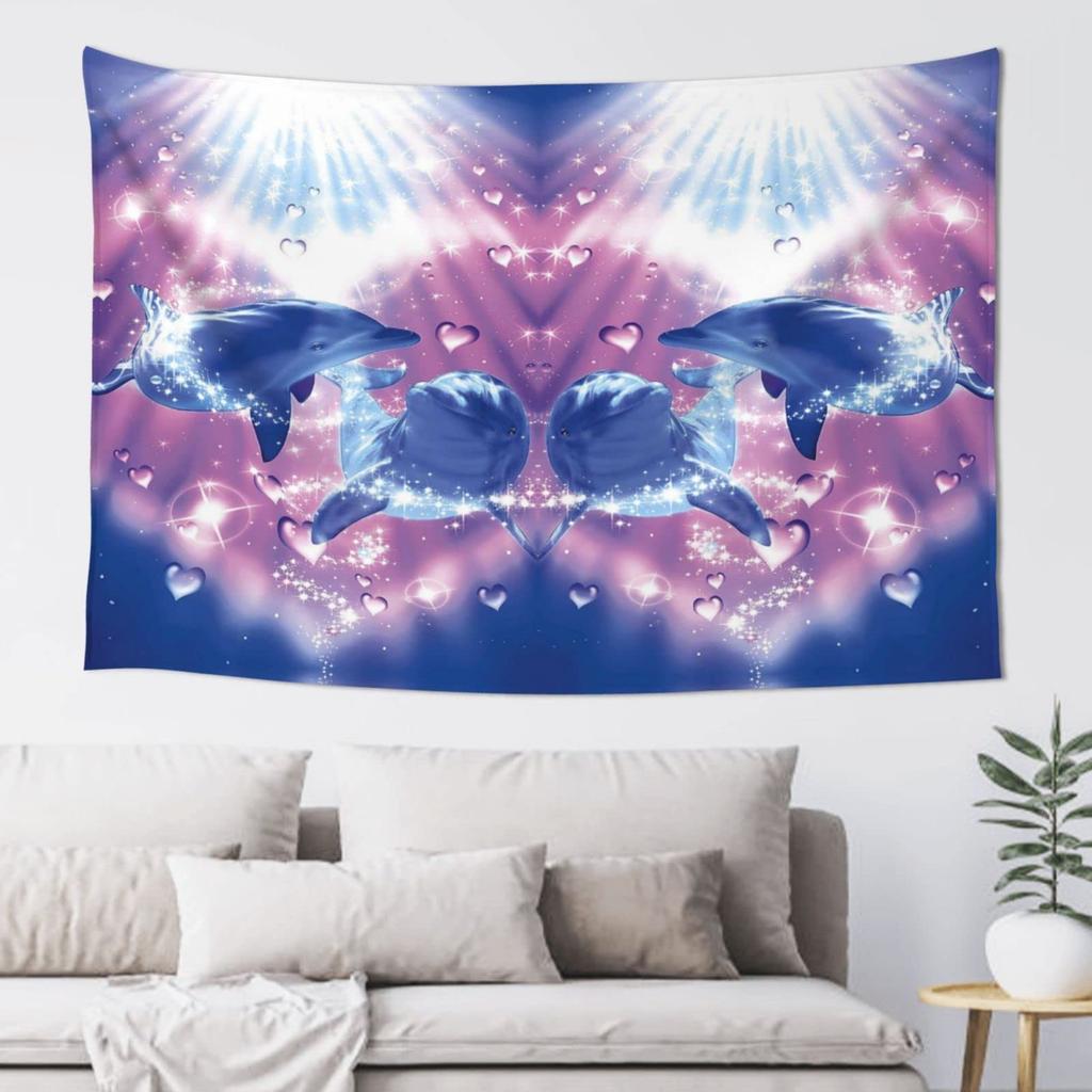 Ozean Delfin Wandteppich Wandbehang Lustiger Meeresleben Wandteppich Wandbehang Schlafzimmer Wale Delfin Wandteppich Wohnzimmer Dekor