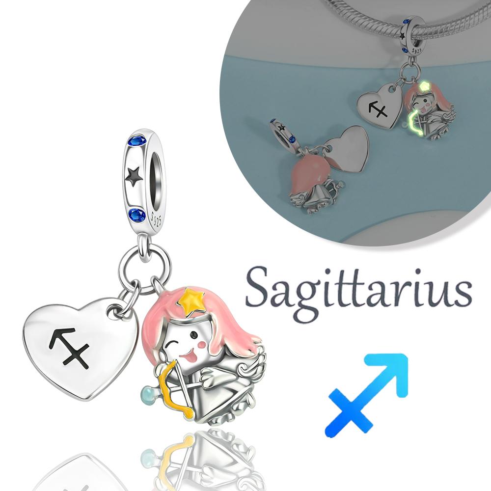 Lovely Copper Aries Leo 12 Constellations Zodiac Collections Charm Fit Original Bracelets Women Diy Fine Jewelry