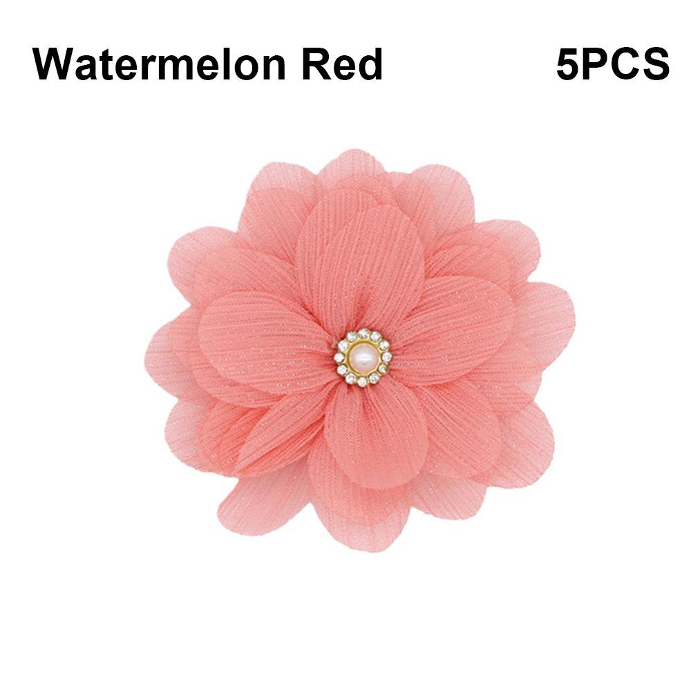 5PCS Chiffon Chiffon Flower Embellishment Handmade Material  Clothes Decoration