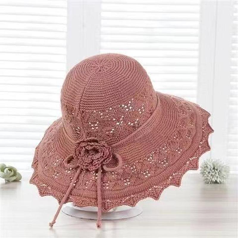 Women's Spring and Summer Thin Sun Hat Foldable UV Protection Sun Hat Straw Hat