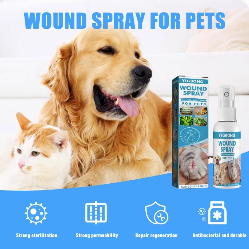 Spray Trattamento Cura Pelle Animali Sollievo Prurito per Pelli Sensibili Spray per Pulire Tagli Spray Riparazione Ferite Animali per Eruzioni Cutanee