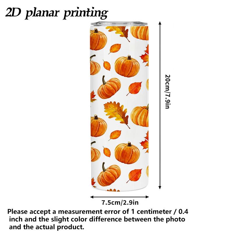 Straight Cup 591ml Bountiful pumpkins and melon fruits Straw Cup Hot Cold Tumbler Insulated Travel Cup Skinny Tumbler Ice Retention Cup