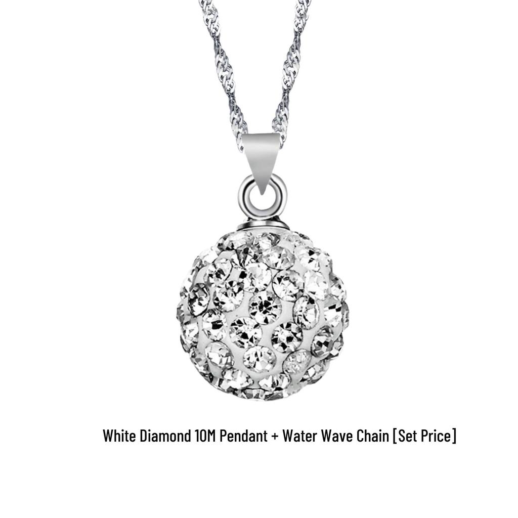 Naszyjnik Shamballa w stylu koreańskim w stylu retro z posrebrzanych kryształów z kolorową diamentową kulką