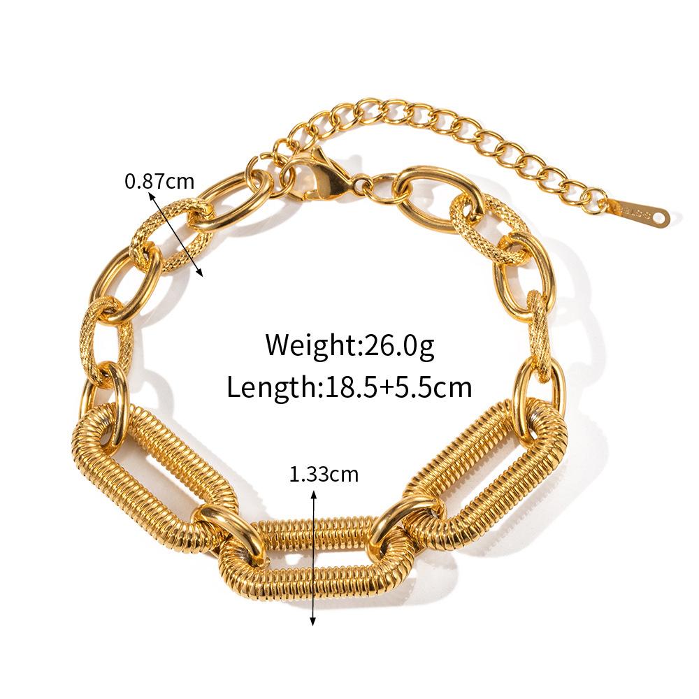 Yori 2025 Stainless Steel Geometry Golden Bracelet 18 K PVD Plated Trendy Daily High Quality Jewelry Bijoux Women
