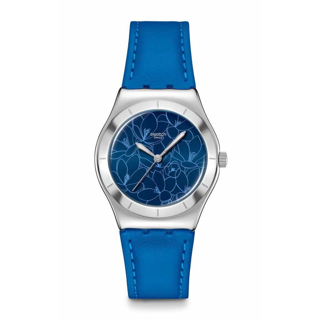 Swatch IRONY MEDIUM BLUE PETAL PROMISE YLS235 Women's Watch, Blue