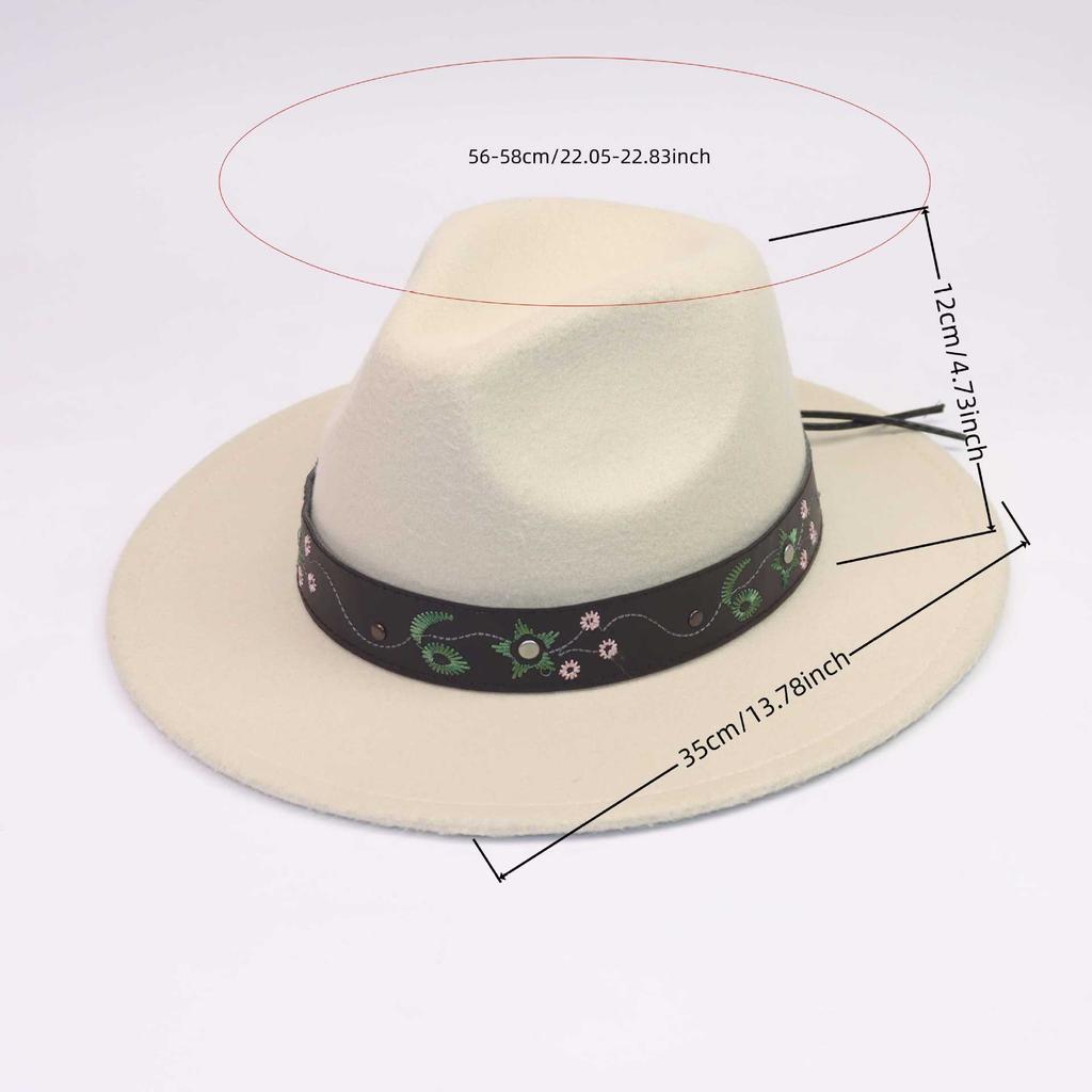 European and American Women's Retro Cowboy Top Hat, Jazz Hat, Autumn and Winter British Woolen Felt Hat, Men's Top Hat, Autumn and Winter Hat