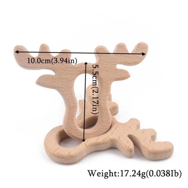 1pc Baby Teether Wooden Animal Pacifier Pendant BPA Free Beech Koala Rodent Baby Gym Accessories Teeth Pendant Children'S Goods