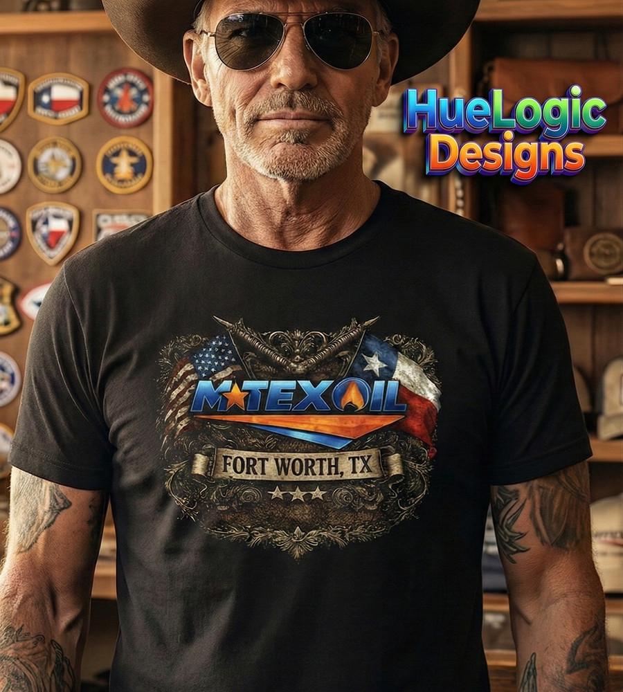 Рубашка M-Tex Oil Landman | Футболка Cafe Tee с нашивкой Техаса | Унисекс футболка из телешоу Билли Боба Торнтона M