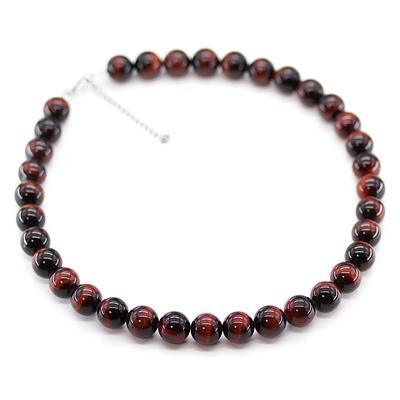 [Ishiki] Red Tiger Eye 12mm Necklace, Men's, Natural Stone, Large Size [n130]