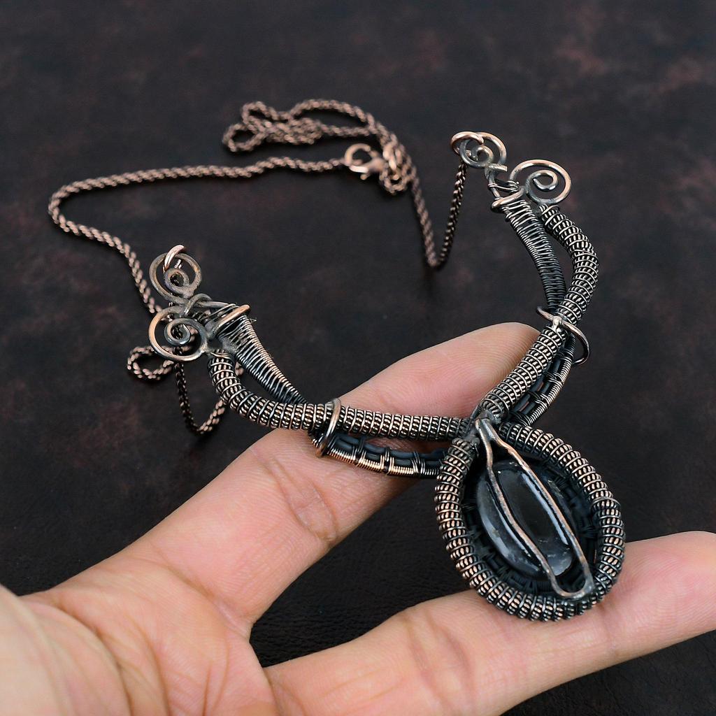 Psilomelane Necklace Copper Wire Wrapped Necklace Psilomelane Jewelry Handmade Necklace Real Gemstone Necklace Copper Jewelry Gift For Wife
