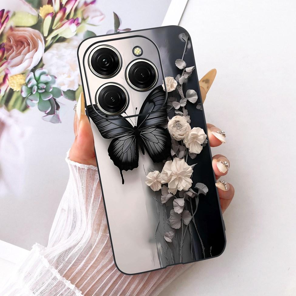 Case For Tecno Spark 20 Pro Cover KJ6 Cute Cat Fashion Butterfly Painted Casing For Techno Spark 20 Pro Bumper