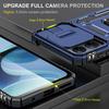 Armor Series For Motorola Moto G54 5G Case PC+TPU Kickstand Phone Cover with Slide Lens Protector
