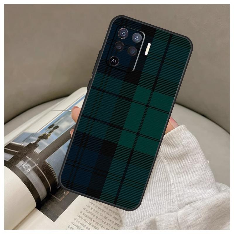 Buffalo Plaid Pattern Case For Oppo A17 A57 A77 A40 A78 A54 A74 A94 A76 A16 A96 A18 A60 A80 A38 A58 A98 A15 A5 Pro