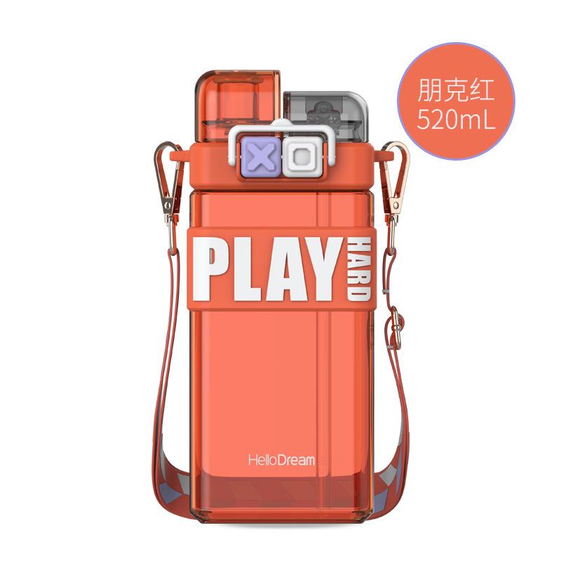 Water bottle Axis punk double drink straw cup for boys and girls children water cup high value fashion portable teacup gift