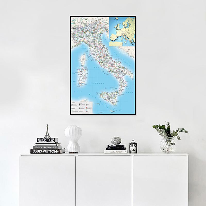 

Decorative Hanging Picture Italian Italy Map Wall Decor Painting Art Posters Home Decor Study Supplies Home Decoration